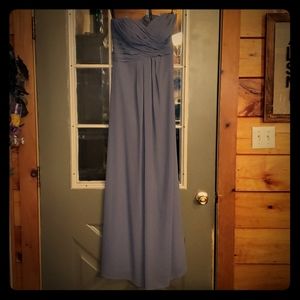 Gray Corset back Maxi Bridesmaid dress